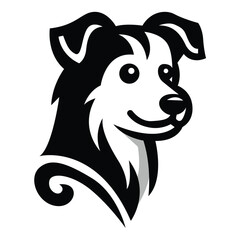 A Dog icon logo styel vector with white color backround