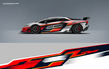 Modern Racing super car and sport car touch of red wrap livery design vector eps 10 decal printable file fit ready print on super car and sport car