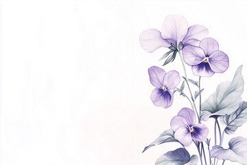 Elegant and Delicate Violet Illustration for Floral Design, Wedding Invitations, and Branding