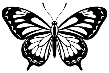 butterfly silhouette vector art illustration