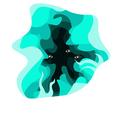 Adorable Deep Sea Creatures Illustration – Cute Ocean Animals Watching You SVG file