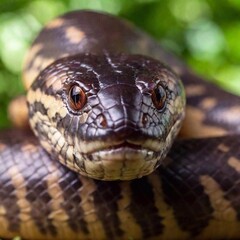 Fototapeta premium a closeup shot of a snake in a zoo