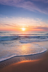 Fototapeta premium serene beach scene sunrise sunset