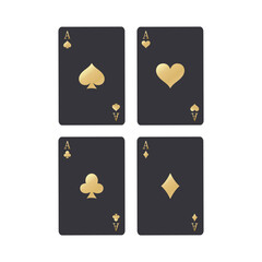 Set of black poker cards