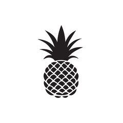 Obraz premium Pineapples In cartoon, hand-drawn flat style. image for social media, websites and UI. Isolated 2D vector design in logo, icon, sketch style, simple line vector, single color. AI Generative Art.