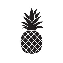 Fototapeta premium Pineapples In cartoon, hand-drawn flat style. image for social media, websites and UI. Isolated 2D vector design in logo, icon, sketch style, simple line vector, single color. AI Generative Art.