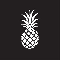 Fototapeta premium Pineapples In cartoon, hand-drawn flat style. image for social media, websites and UI. Isolated 2D vector design in logo, icon, sketch style, simple line vector, single color. AI Generative Art.