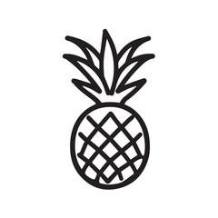 Obraz premium Pineapples In cartoon, hand-drawn flat style. image for social media, websites and UI. Isolated 2D vector design in logo, icon, sketch style, simple line vector, single color. AI Generative Art.