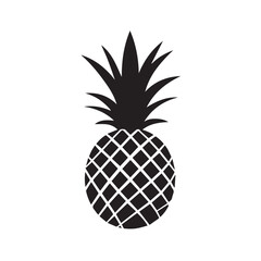 Obraz premium Pineapples In cartoon, hand-drawn flat style. image for social media, websites and UI. Isolated 2D vector design in logo, icon, sketch style, simple line vector, single color. AI Generative Art.