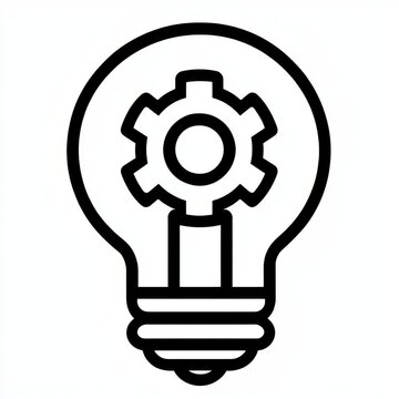recommend clip art: Modern line art icon featuring a lightbulb and an idea for innovation for business applications and websites