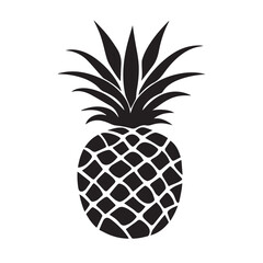 Fototapeta premium Pineapples In cartoon, hand-drawn flat style. image for social media, websites and UI. Isolated 2D vector design in logo, icon, sketch style, simple line vector, single color. AI Generative Art.