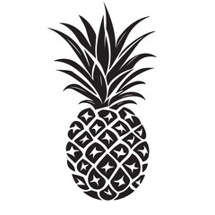 Fototapeta premium Pineapples In cartoon, hand-drawn flat style. image for social media, websites and UI. Isolated 2D vector design in logo, icon, sketch style, simple line vector, single color. AI Generative Art.