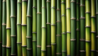 Close-Up of Vibrant Green Bamboo Stalks Showcasing Natural Textures and Organic Patterns. Ideal for Eco Friendly Designs, Sustainable Branding, Zen Garden Backdrops, and Botanical Themed Visuals