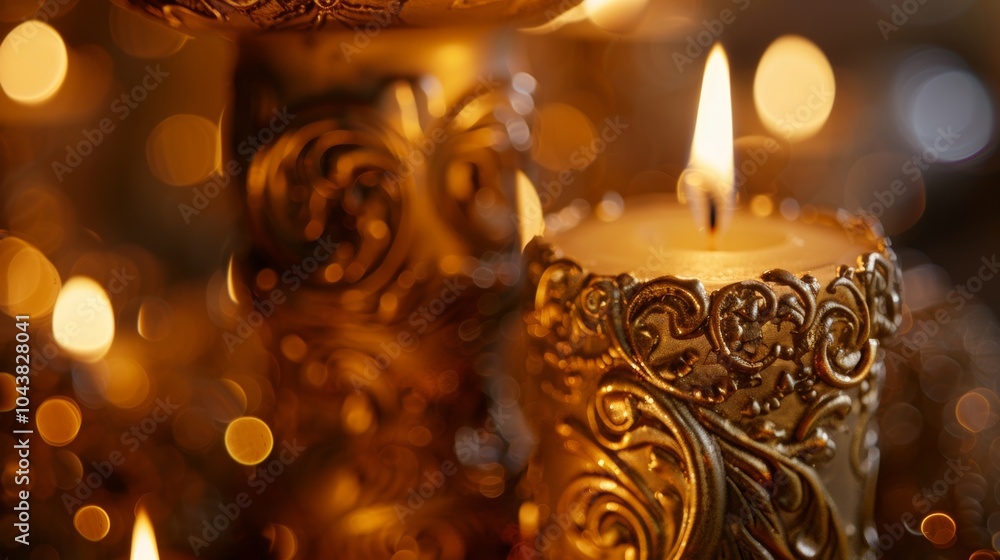 Poster the soft glow of candlelight highlighting the intricate details and textures of each masterpiece in 