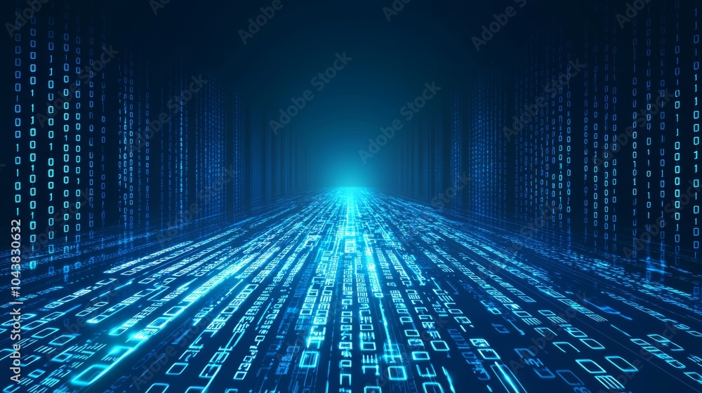 Poster illustration of big data technology and data science. analyzing, quering, and visualizing complex in