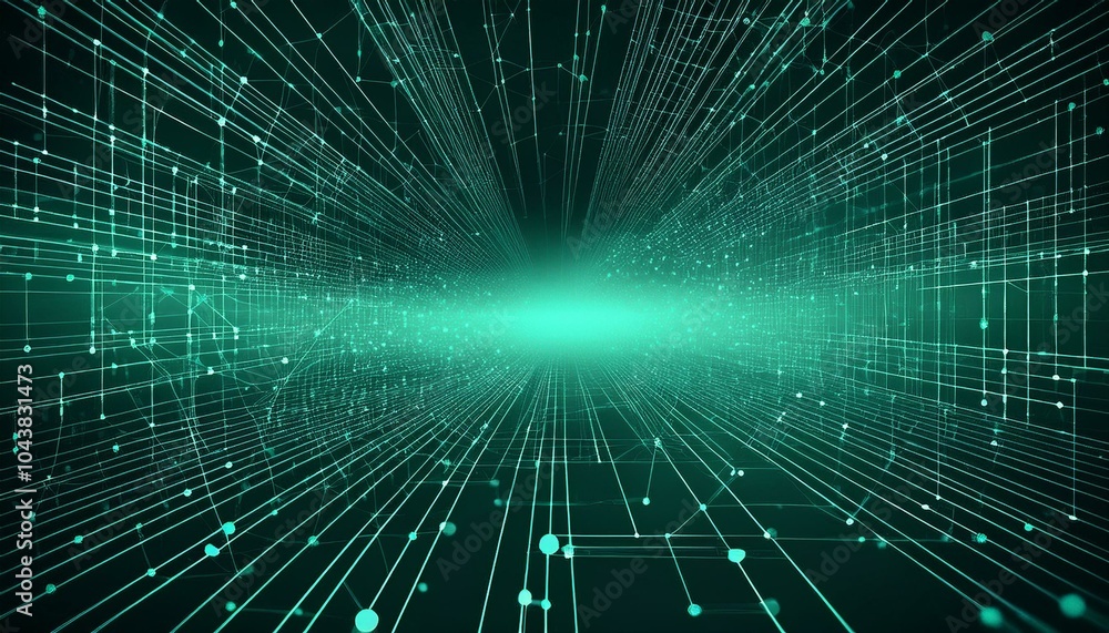 Poster corrupted network or connection. abstract digital background of points and line