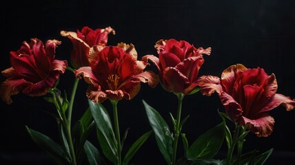 Flower, Petals, Red, Yellow, White, Roses, Plants, Pollen, Green