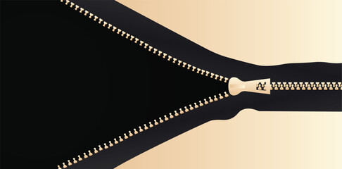 zip Closed and open zipper abstract vector background © ArtDawn