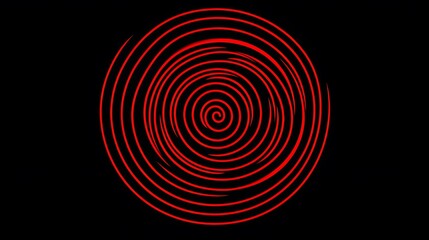 Red Spiral on Black Background, Abstract Image, Texture, Pattern Background, Wallpaper, Cover and Screen for Smartphone, PC, Laptop, 9:16 and 16:9 Format