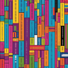 Naklejka premium Abstract Colorful Geometric Pattern, A mesmerizing kaleidoscope of color and geometric shapes creates a vibrant and dynamic abstract background.