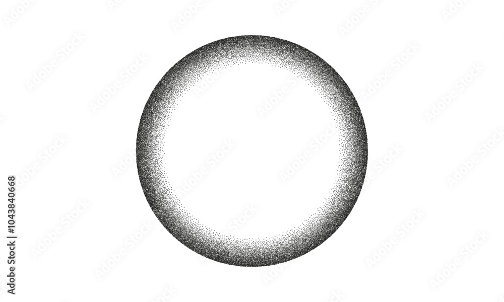 Leinwandbilder noise gradient circle frame. stippled halftone dotted textured vector design element