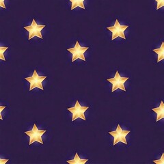 Obraz premium A seamless star pattern featuring shimmering gold stars on a dark purple background, evoking a magical feel