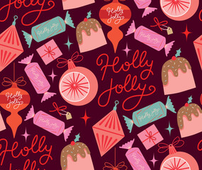 Flat christmas pattern design