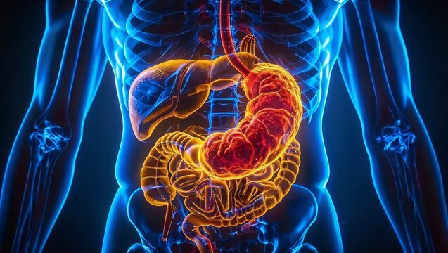 Detailed Anatomy of Human Digestive System Visualization