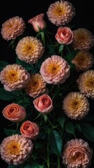 Flower, Petals, Red, Yellow, White, Roses, Plants, Pollen, Green