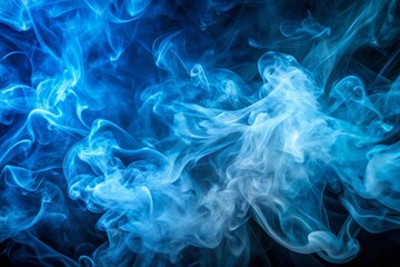 A blue smokey sky with a blue flame