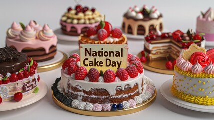 National Cake Day Banner, National Cake Day Poster, Holiday Poster