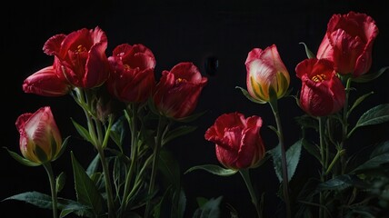 Fototapeta premium Flower, Petals, Red, Yellow, White, Roses, Plants, Pollen, Green