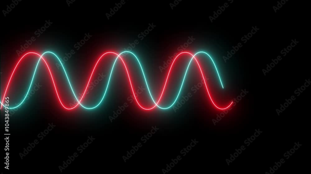 Poster glowing neon lines moving animation. seamless curve lines animated on background. wavy neon lines mo