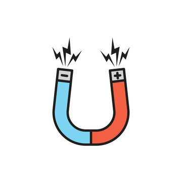 recommend clip art: Magnet colored vector icon on white background. Stock vector EPS10
