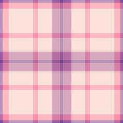 Blank check fabric seamless, decoration pattern plaid texture. 30s tartan background vector textile in light and light pink colors.