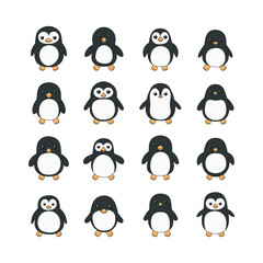 a collection of  cute penguin.eps