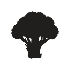 black broccoli vegetable icon ,Fresh  broccoli vector illustration