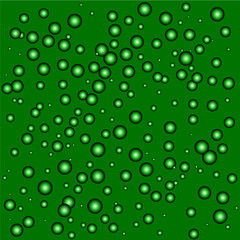 A bright balls on a green background. Background for design. Pattern Vector illustration. Seamless pattern