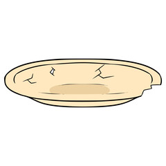 broken plate illustration hand drawn isolated vector