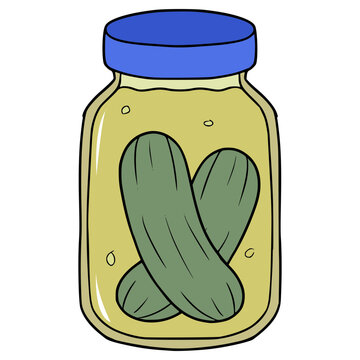 pickle jar illustration hand drawn isolated vector