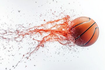 Basketball Splashing Into Water  Abstract Sport Background