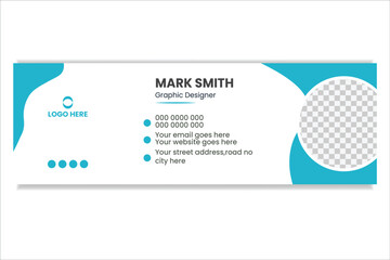 Corporate Business email signature vector template design Colorful, modern, and minimal format 