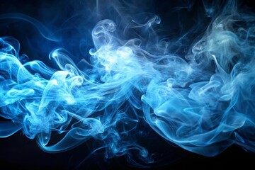 A blue smokey background with a blue flame