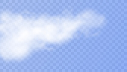 Cloud. Sky in clouds. Set of vector condensation trails. Smoke.