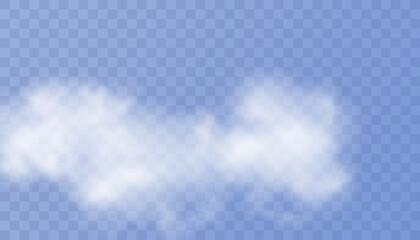 Cloud. Sky in clouds. Set of vector condensation trails. Smoke.