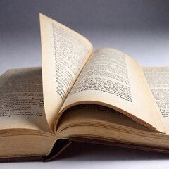 Obraz premium a closeup shot of an open book with a white background