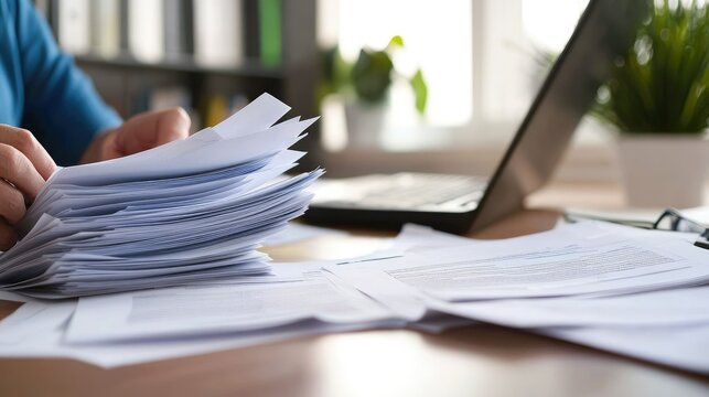 Paperwork on Desk for Business and Foreclosure Tasks