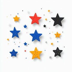 Obraz premium Colorful Star Confetti for Birthday Parties - Vector Flat Design