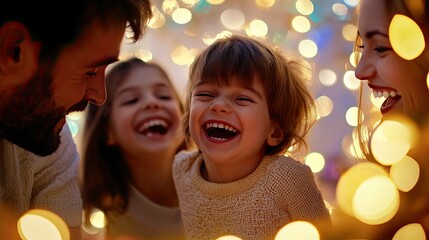 Happy Children Enjoying Christmas Moments Together