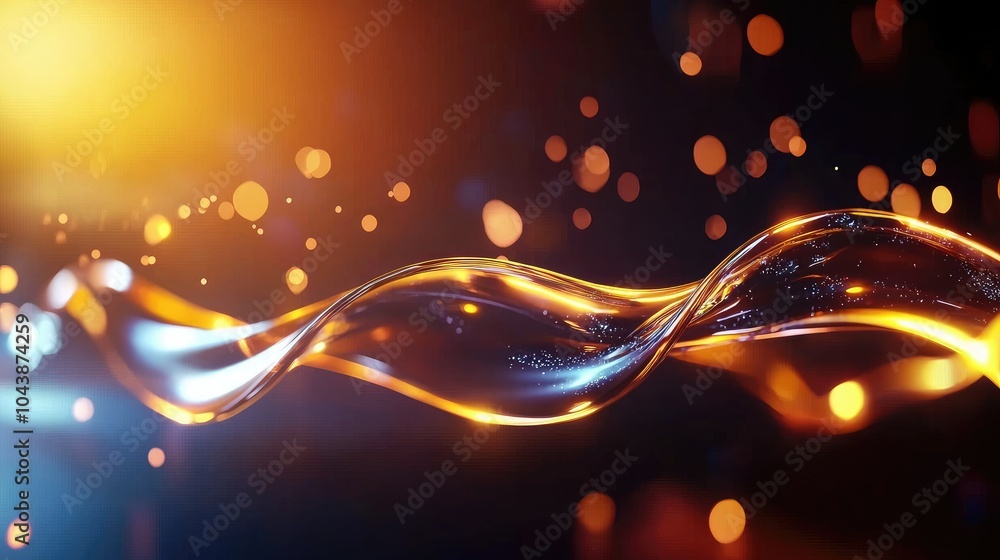 Poster light wave particle concept in abstract art